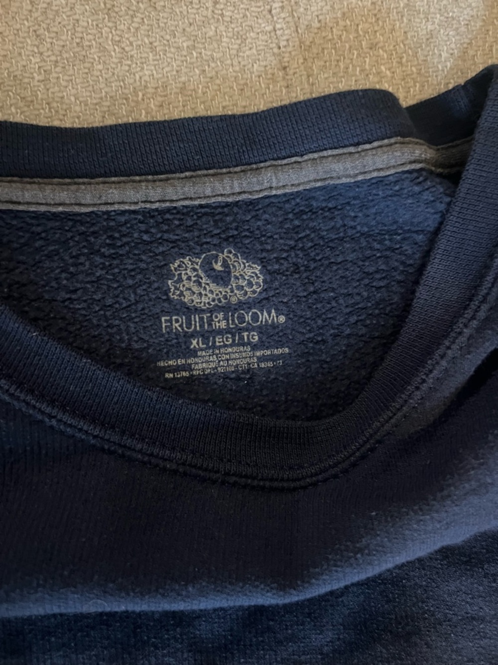 Fruit of the Loom Dark Navy Crewneck Sweatshirt